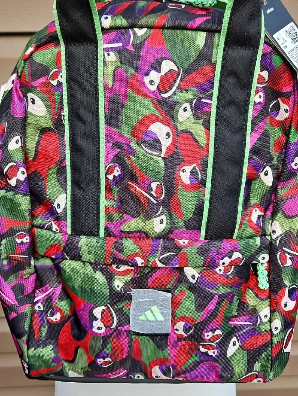 FARM Rio And ADIDAS Multicolor Parrot-Print Backpack with Green Trim